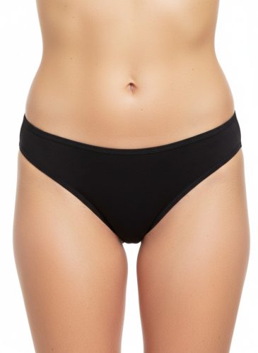 Fekete pamut spandex rugalmas tanga