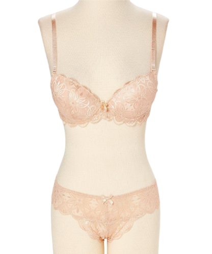 Flora testszínű csipkés tanga