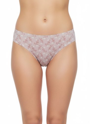 Pasztell rózsaszín virágmintás lézervágott tanga