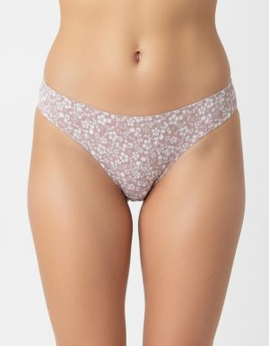 Mályva mintás lézervágott tanga