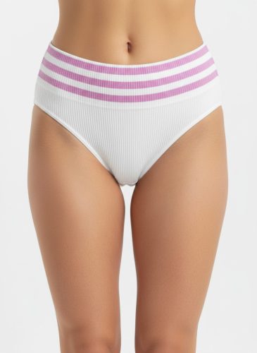 Ribon fehér bordázott tanga