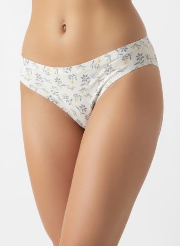 Sárga szürke kisvirágos lézervágott tanga