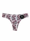 Rózsaszín virágmintás tanga bugyi