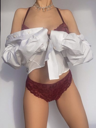 MRN burgundi csipkés bikini bugyi