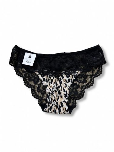 Leopárd mintás csipkés bikini bugyi