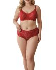 Flora  piros csipkés plus size hipster