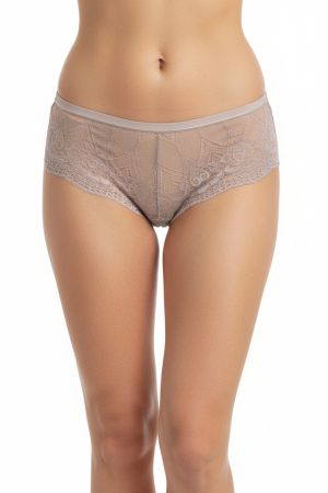 Brace púder színű csipkés bikini bugyi