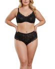 Embrace fekete csipkés plus size brazil bugyil 
