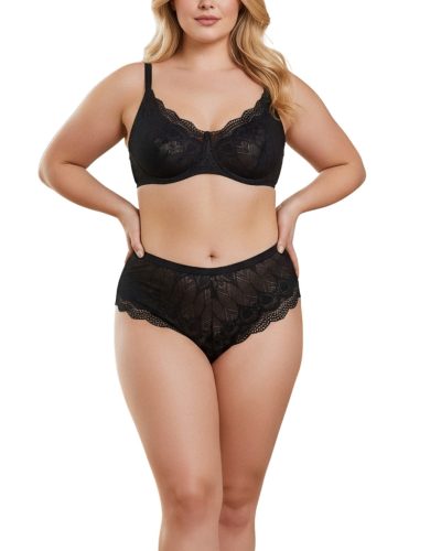 Embrace fekete csipkés plus size brazil bugyil 