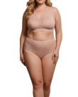 Brace csipkés plus size brazil testszínű bugyi