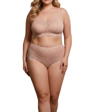 Brace csipkés plus size brazil testszínű bugyi