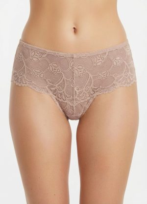 Red carped sötét púder csipkés hipster tanga