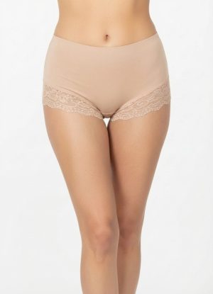 Light testszínű csipkés magasított bugyi