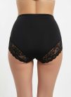 Csipkés fekete színű magasított FIT bugyi