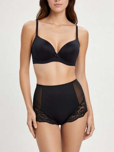 Beauty lace fekete magasított alakformáló bugyi