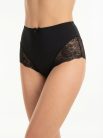 Tmr fekete színű csipkés magasított bugyi