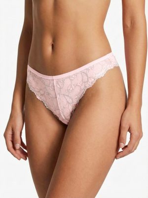 RC rózsaszín lurex csipkés brazil bugyi