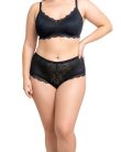 Marla fekete csipkés plus size hipster bugyi