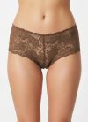 Mocca színű csipkés boyshort