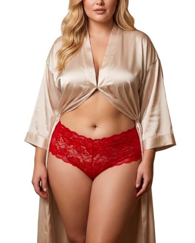 Lace piros plus size boyshort