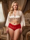 Lace piros plus size boyshort
