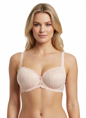 Exkluzív  SEXY-FIT barackos rózsaszín csipkés melltartó