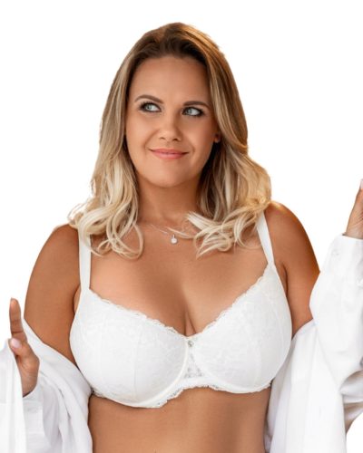 Exkluzív ivory színű flexibilis félkosaras melltartó