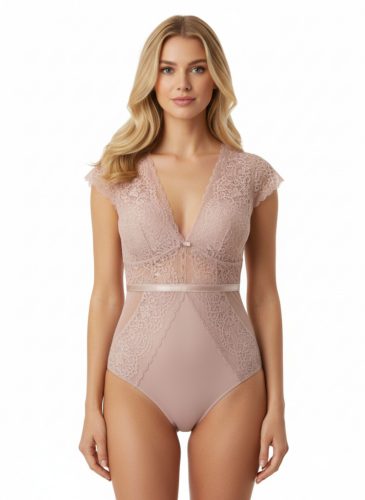 Evangelina rózsaszín exkluzív luxus csipkés teddy