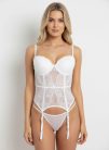 RC Fehér csipkés push up corset szett