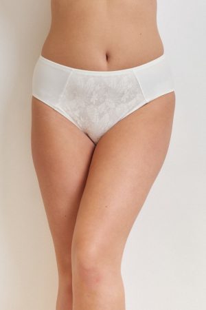 Exkluzív ivory nyomott csipkés klasszikus bugyi