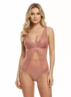 Hi point mályva színű merevítő nélküli csipkés body