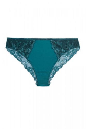 Smaragdzöld csipkés brazil tanga