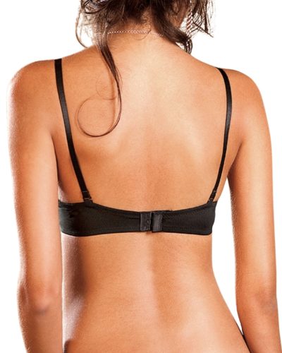 Fekete szivacsos mellemelő melltartó négy viselési változattal