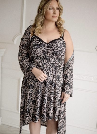 Exkluzív plus size köntös & hálóruha szett