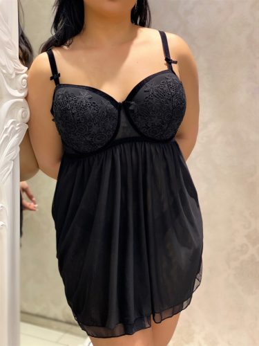 Csipkés plus size kombiné tangával