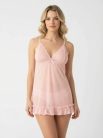Babarózsaszín csipkés soft kombiné
