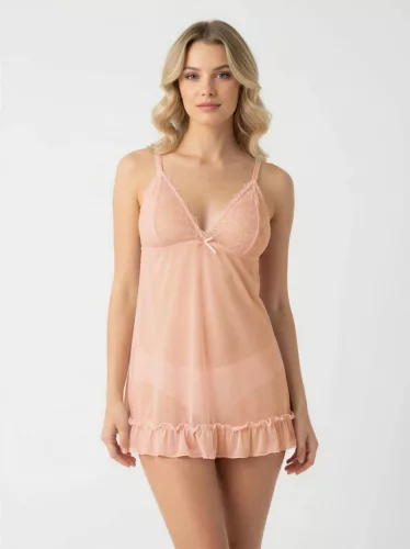 Rózsaszín soft csipkés kombiné szett