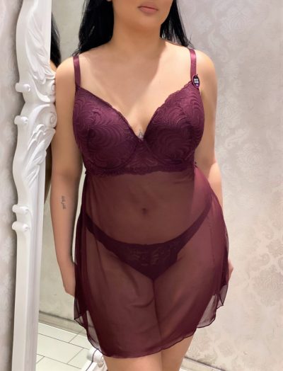 Easy Breezy burgundi csipkés plus size kombiné