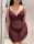 Easy Breezy burgundi csipkés plus size kombiné