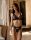532070-BLK-Fekete-ezüst színű bikini szett harisnyatartóval
