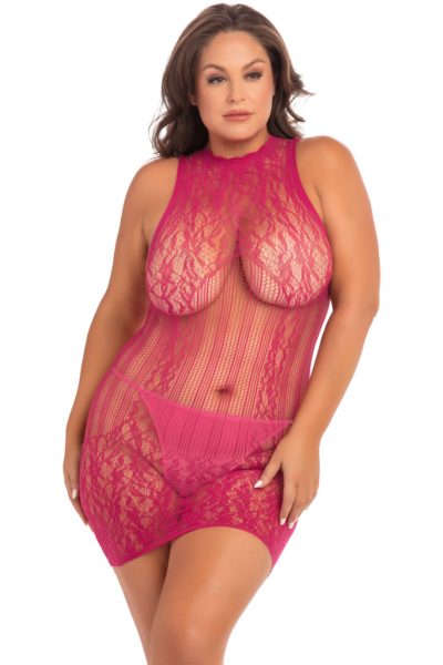 Ujjatlan csipkés plus size ruha