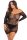 7083X-BLK-Csipkés plus size mini ruha