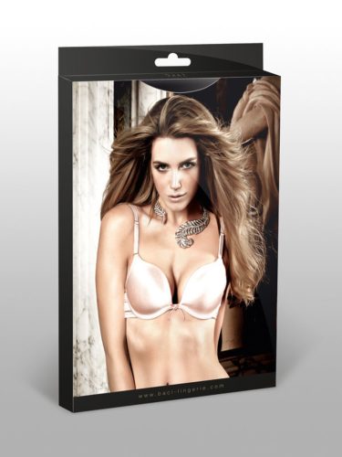 Előformázott világos-rózsaszínű melltartó párnázott kosarakkal