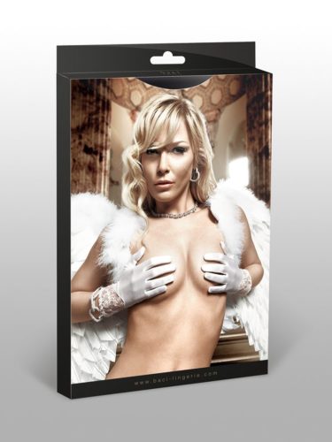 Csipke-kézelős Fehér kesztyű