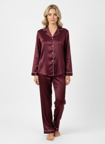 Sophia padlizsán színű szatén pijama