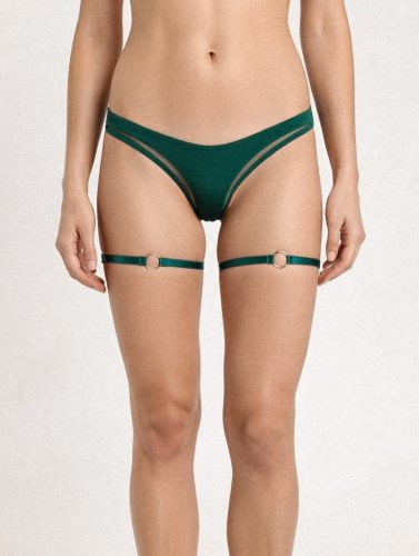 Zöld combpánt arany színű karikával