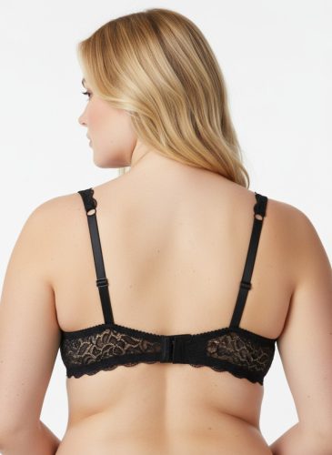 Szivacs nélküli rugalmas csipkés plus size melltartó