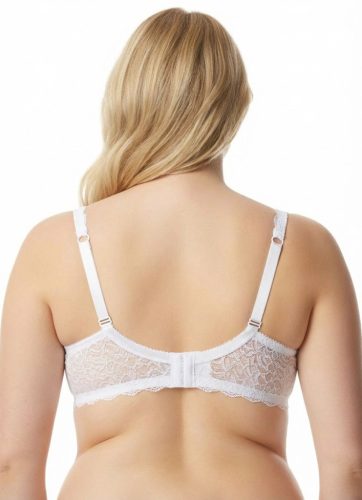 Fehér szivacs nélküli rugalmas csipkés plus size melltartó