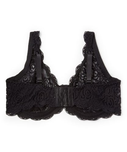  Plus size  fekete csipkés szivacs nélküli melltartó