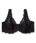 Puha csipkés fekete szivacs nélküli plus size melltartó